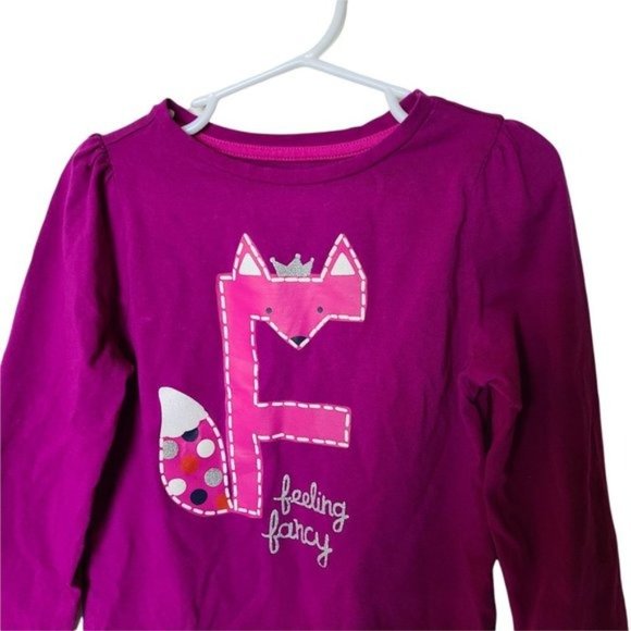 Gymboree Feeling Fancy Tee 4T Long Sleeve Fox Purple‎ - Picture 3 of 5
